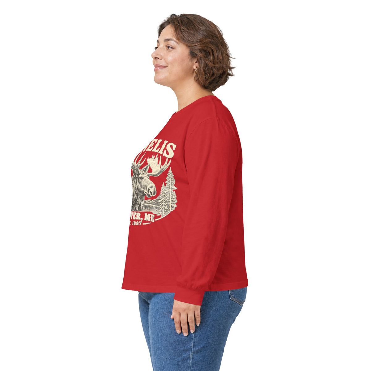 Moose Wilderness Long Sleeve Tee — Retro 'Explore' Outdoor Graphic