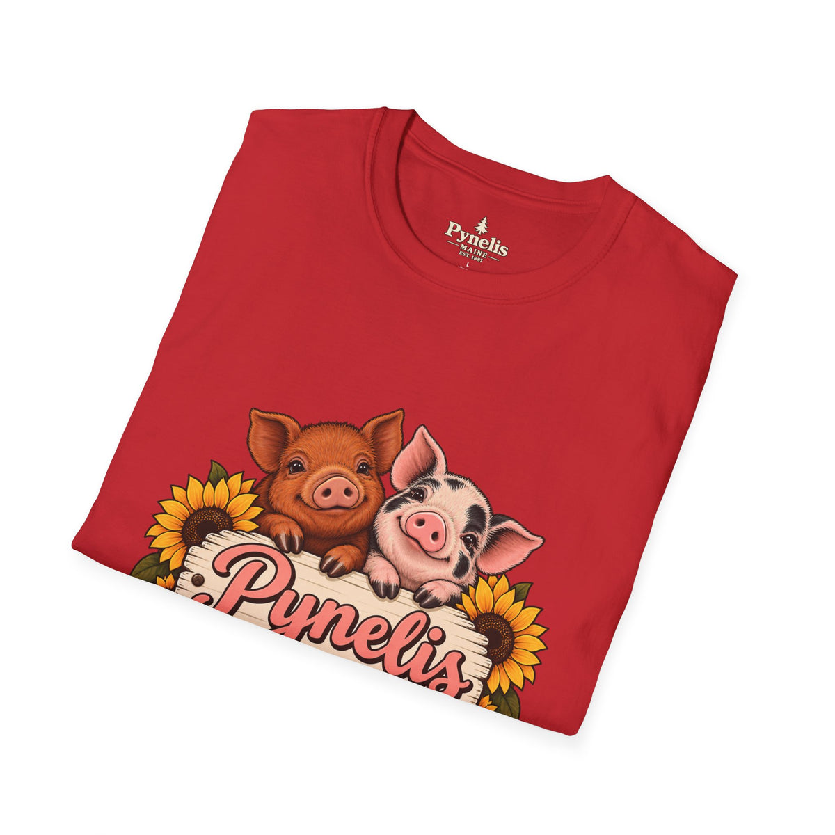 Small Pigs, Big Opinions T-Shirt — Cute Pig Cartoon Tee with Sunflowers