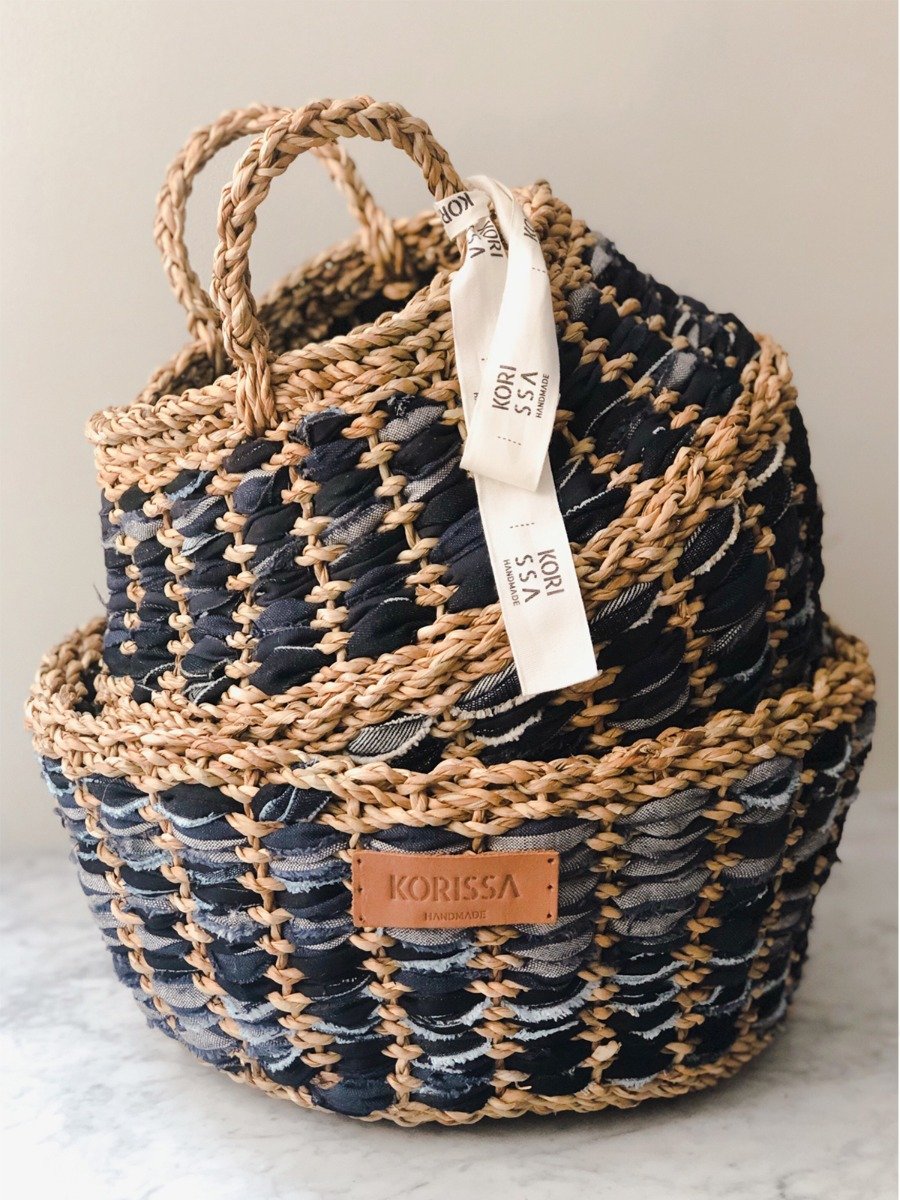 Daya Denim Foldable Basket