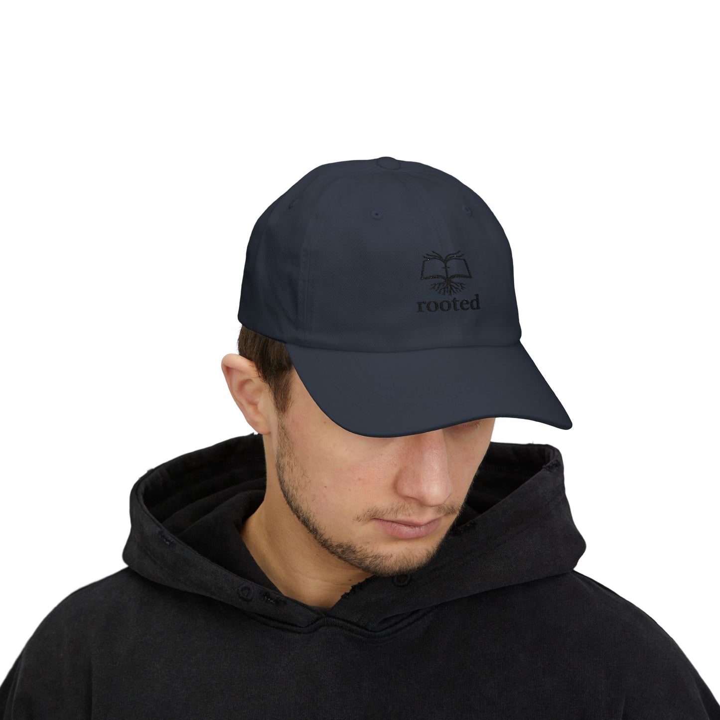 Rooted in Christ embroidered logo Classic Cap | Christian baseball hat