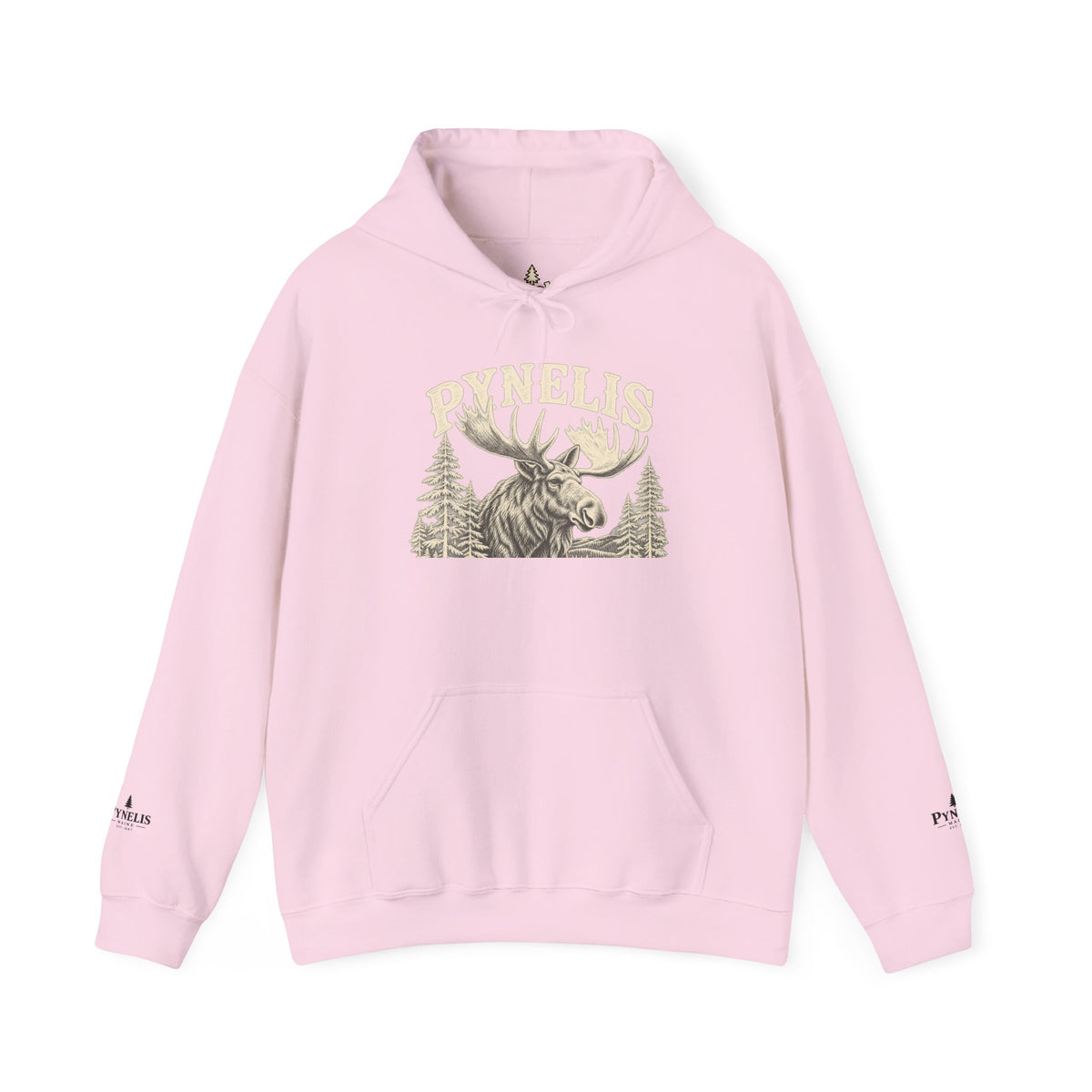 Moose Forest Hoodie — 'Pynelis' Vintage Woodland Pullover