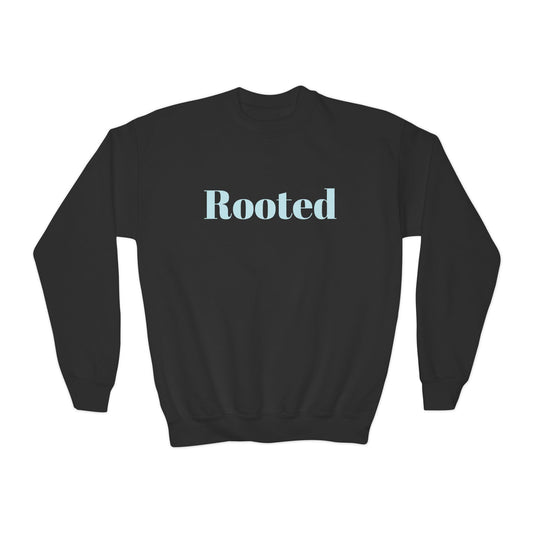 Rooted Youth Crewneck Sweatshirt – Soft Pastel Inspirational Kids Pullover