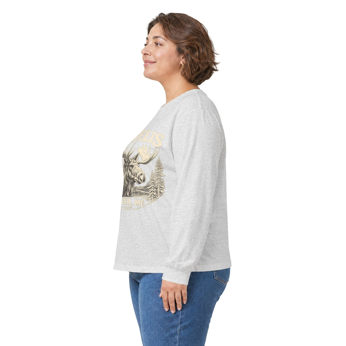 Moose Wilderness Long Sleeve Tee — Retro 'Explore' Outdoor Graphic