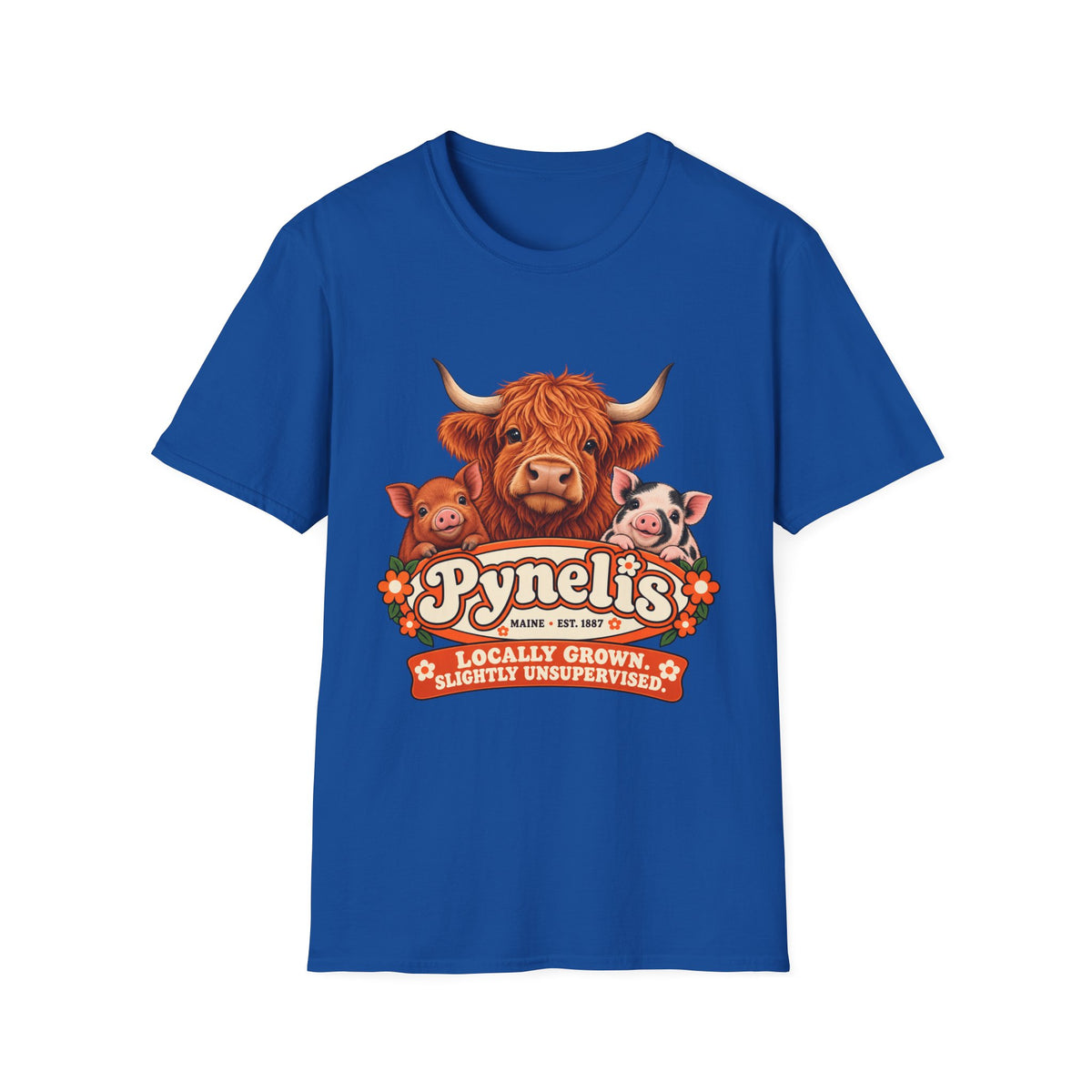 T-Shirt — 'Pynelis' Farm Animals Graphic Tee: Locally Grown, Slightly Unsurprised