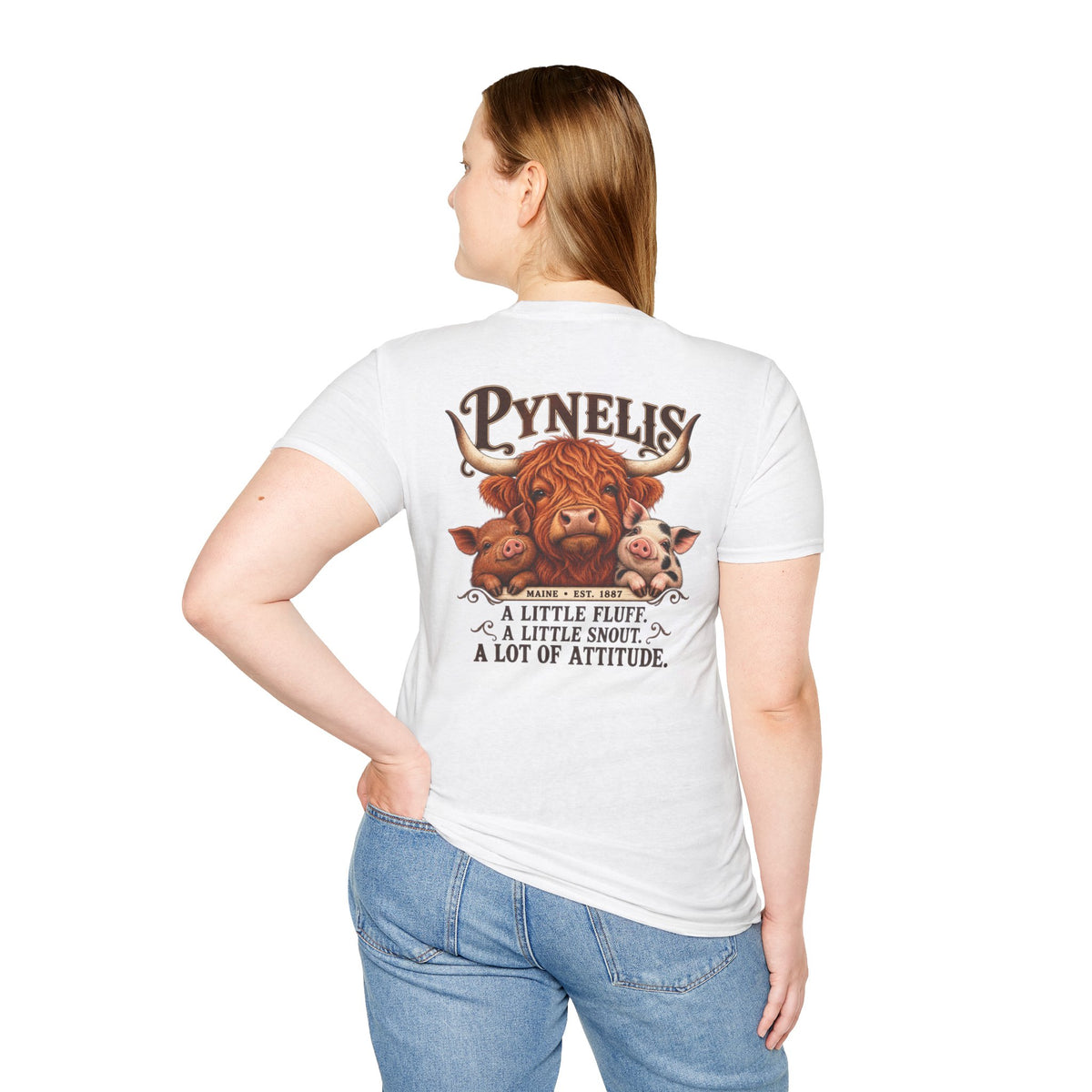 Pynelis Highland Cow Tee — “A Little Fluff, A Little Snout, A Lot of Attitude”