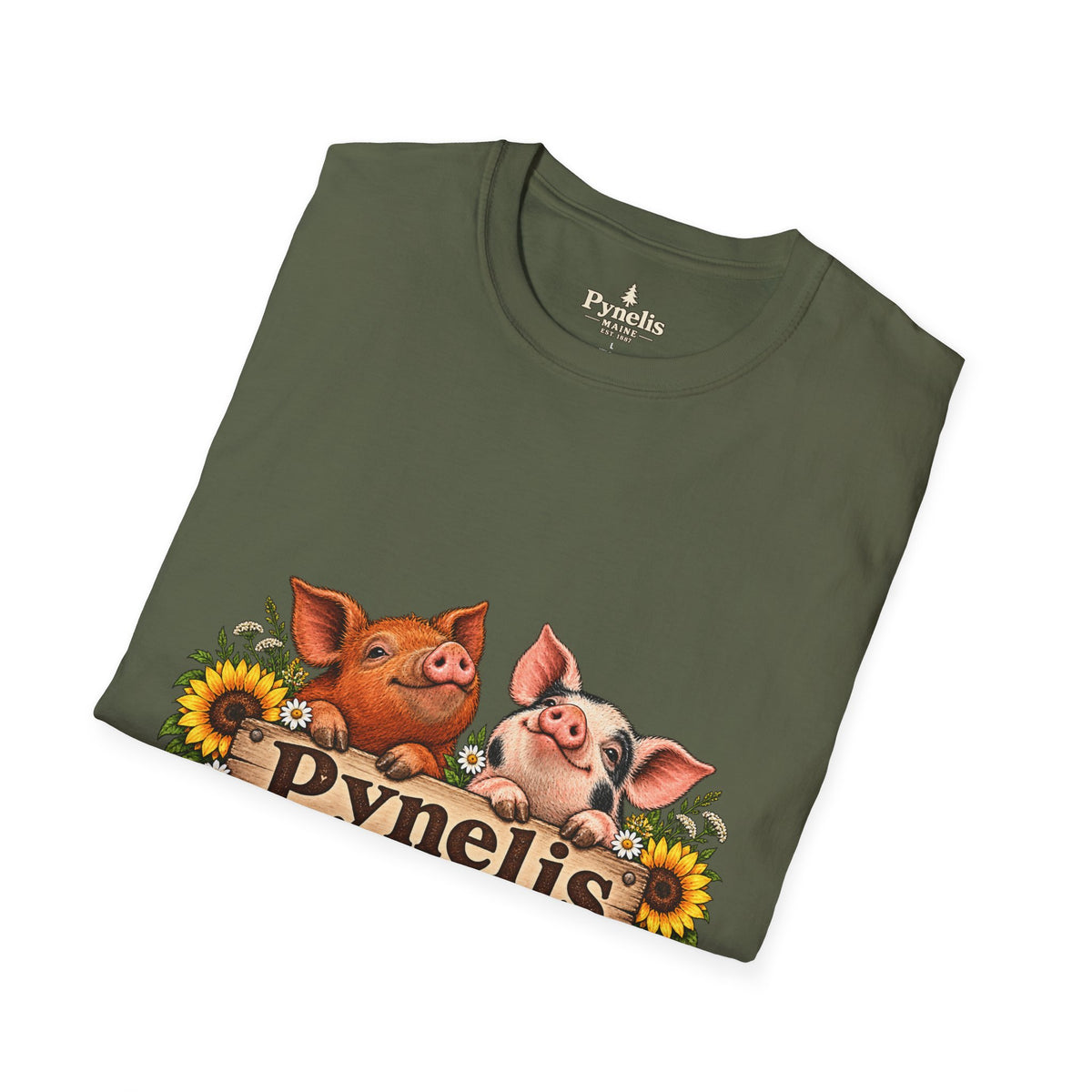 Pig Family Graphic T-Shirt — "Pynelis: Small Pigs, Big Opinions"