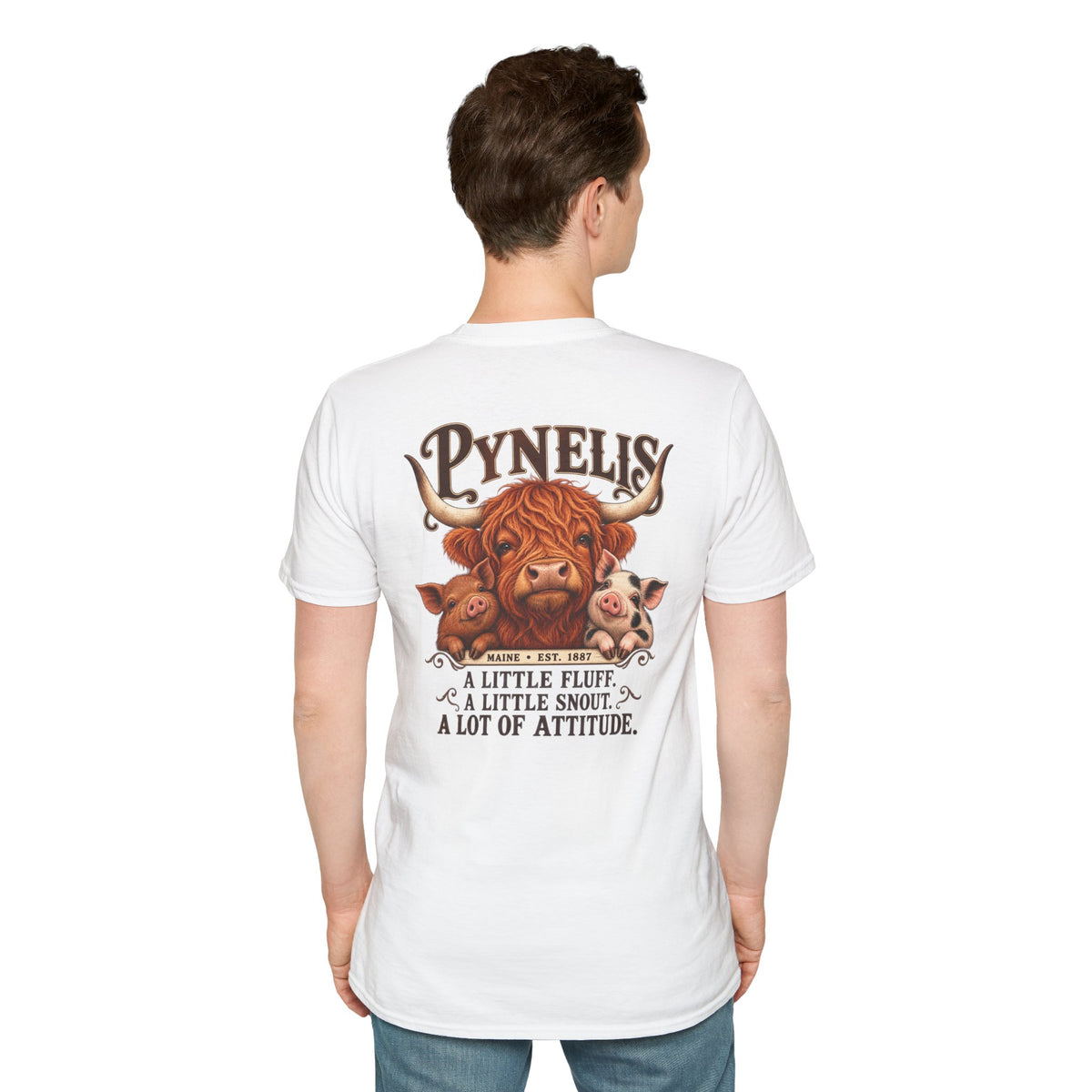 Pynelis Highland Cow Tee — “A Little Fluff, A Little Snout, A Lot of Attitude”