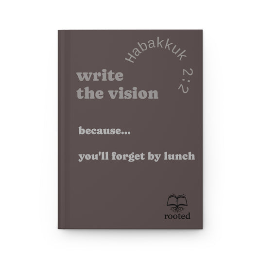 Hardcover Journal — "Write the Vision" Funny Christian Notebook (Habakkuk 2:2)