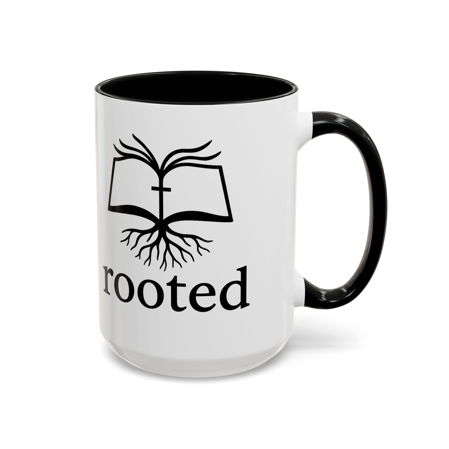 Rooted in Christ Accent Coffee Mug — 'Rooted' Logo (11/15 oz)