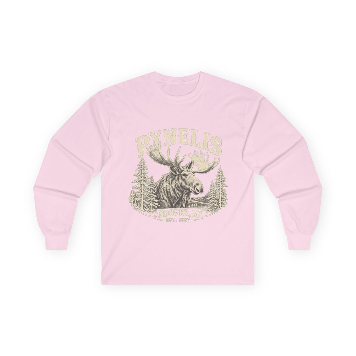 Moose Wilderness Long Sleeve Tee — Retro 'Explore' Outdoor Graphic