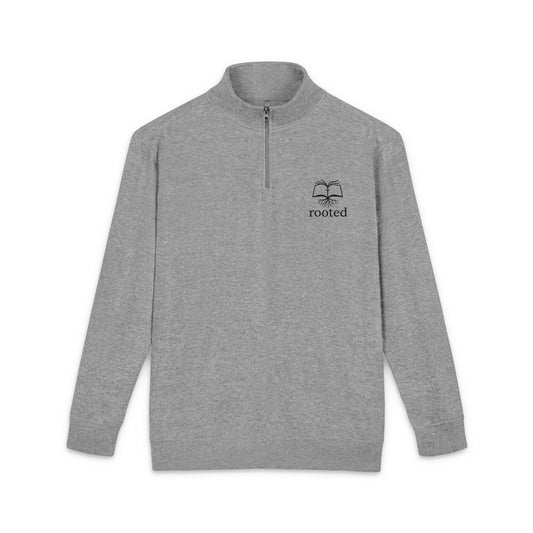 Rooted Tree Embroidered Fleece Pullover - Half-Zip Cozy Sweatshirt