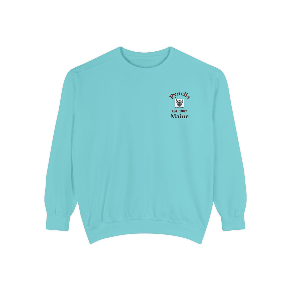 Crewneck Sweatshirt — Pynelis Maine Est 1887 Highland Graphic