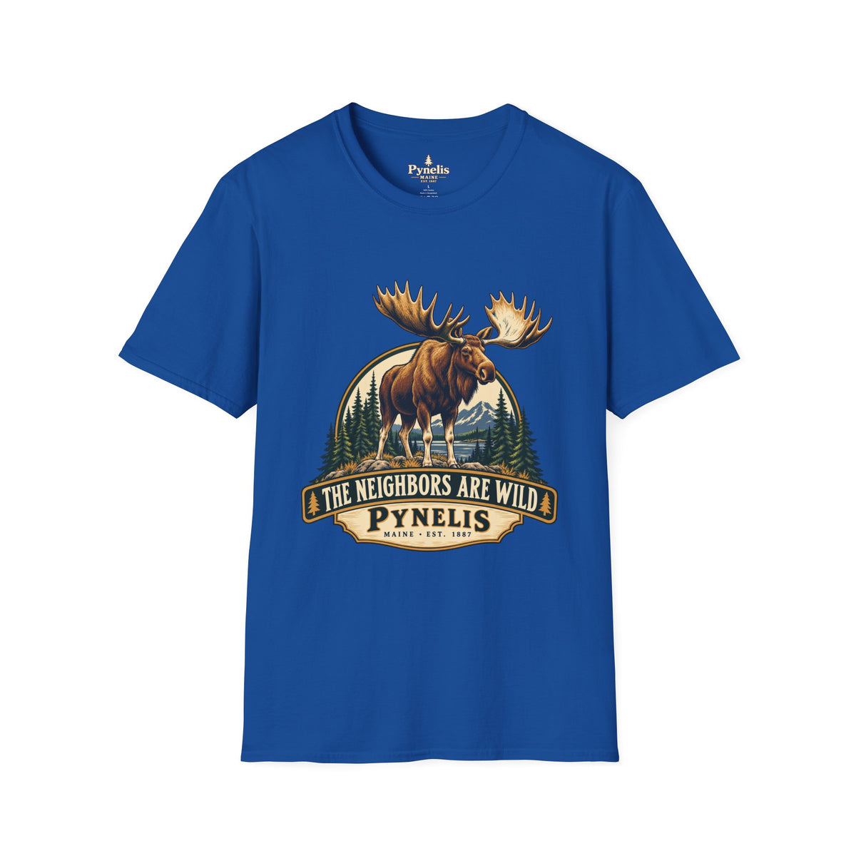 Moose Graphic T-Shirt — "The Neighbors Are Wild" Personalized Cabin Shirt
