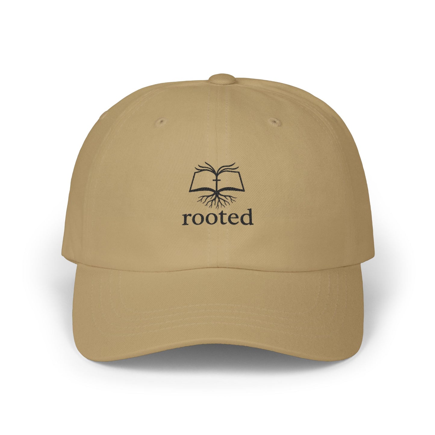 Rooted in Christ embroidered logo Classic Cap | Christian baseball hat