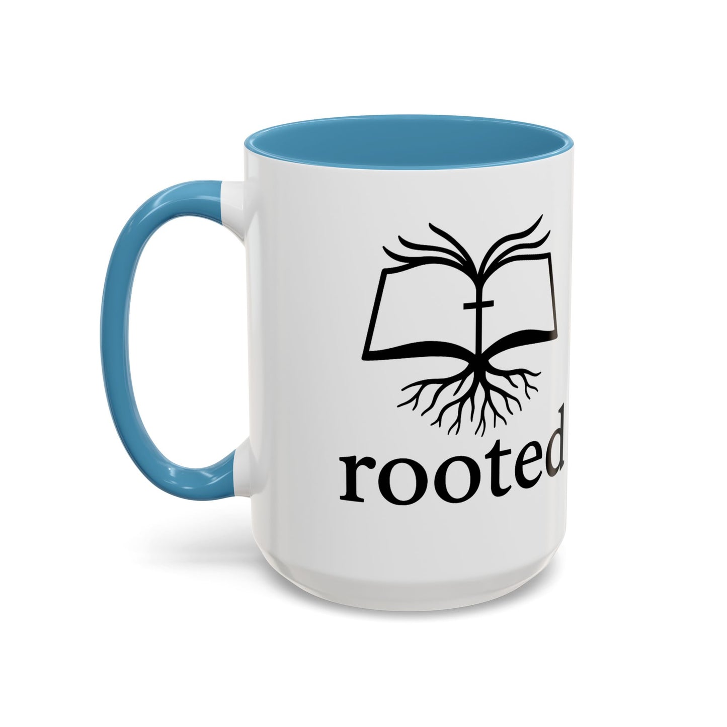 Rooted in Christ Accent Coffee Mug — 'Rooted' Logo (11/15 oz)