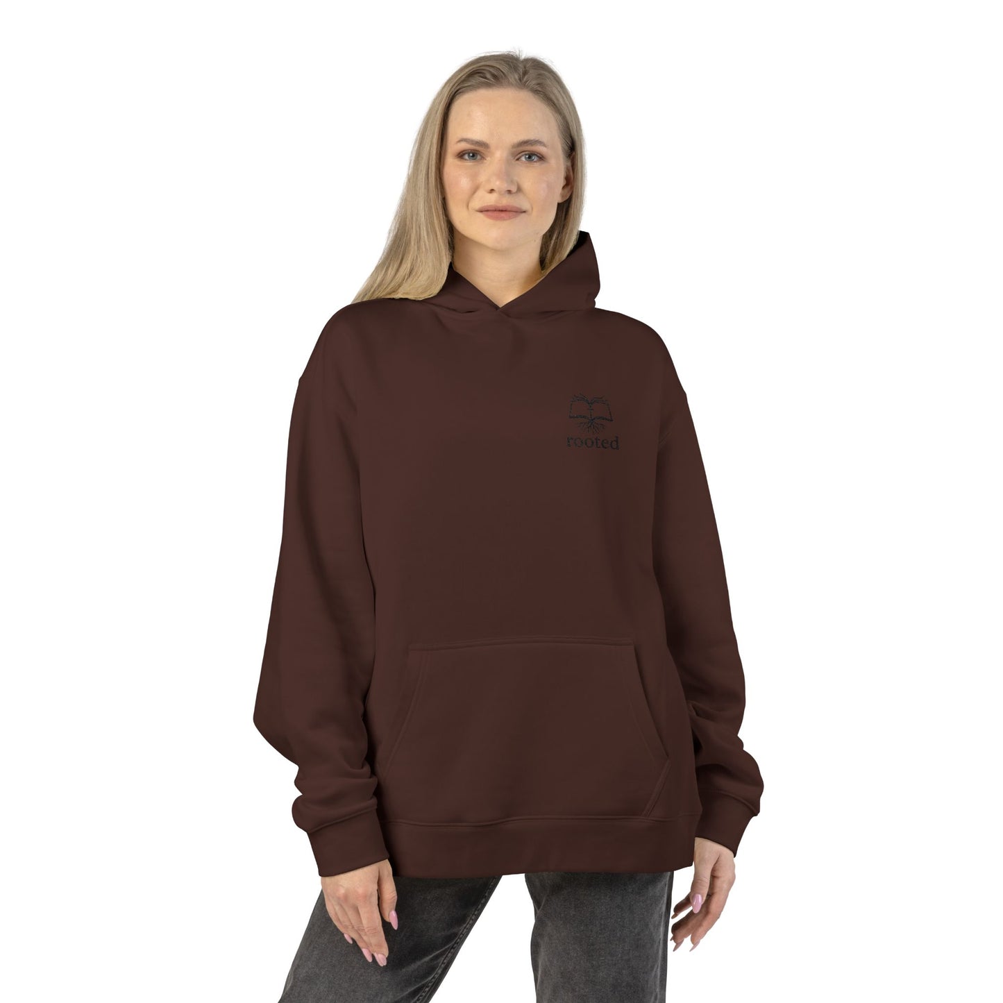 Rooted Minimal Hoodie — Small Tree Logo Casual Pullover