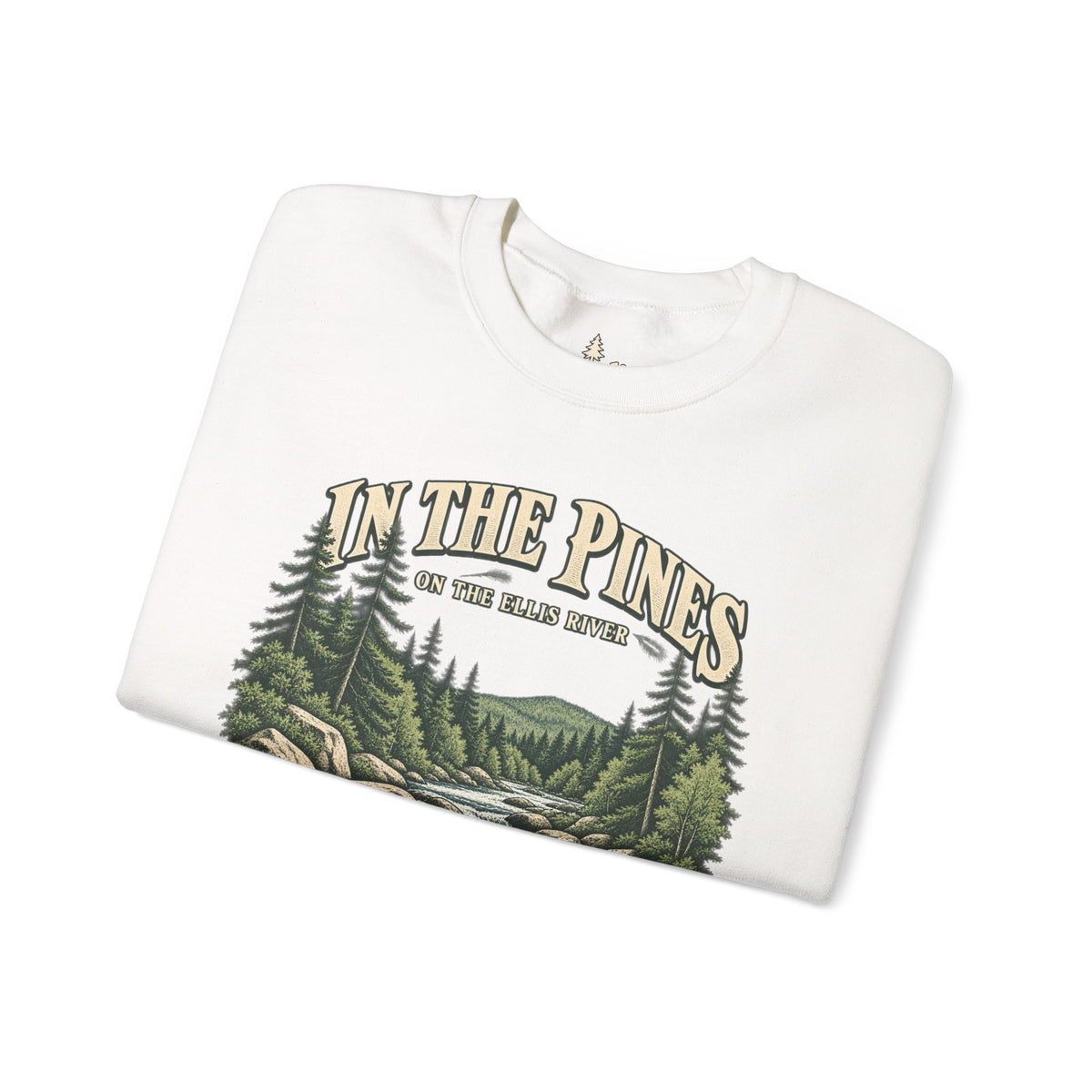 In The Pines Andover, ME Crewneck Sweatshirt — Scenic River Pine Forest Sweatshirt