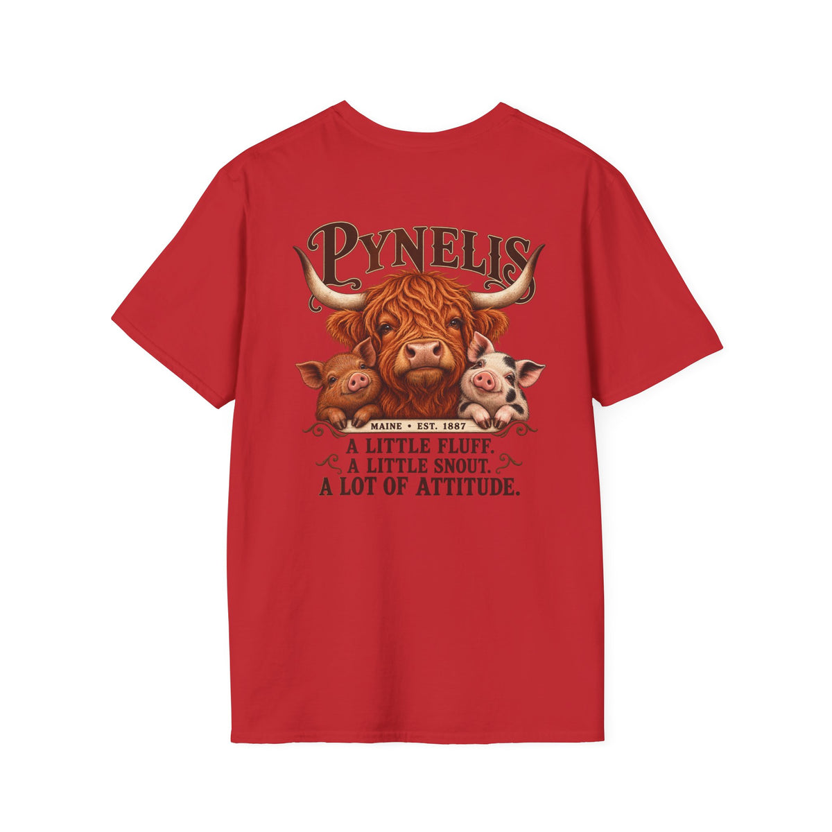 Pynelis Highland Cow Tee — “A Little Fluff, A Little Snout, A Lot of Attitude”
