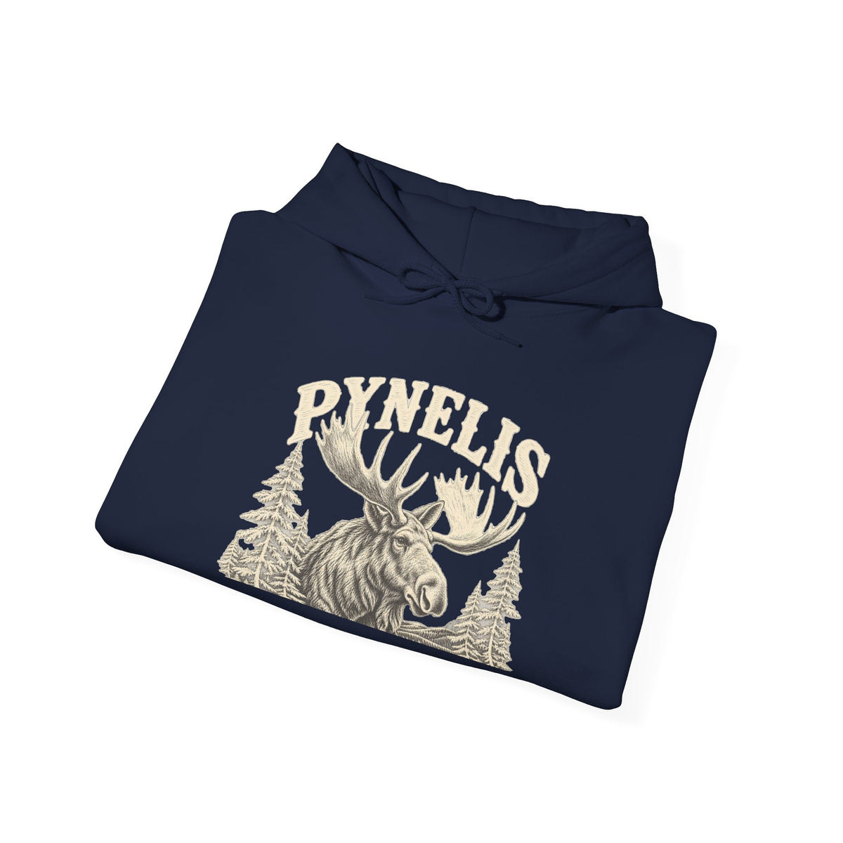 Moose Forest Hoodie — 'Pynelis' Vintage Woodland Pullover