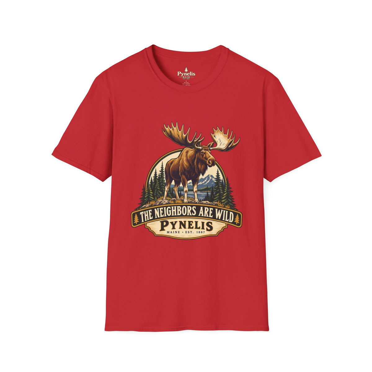 Moose Graphic T-Shirt — "The Neighbors Are Wild" Personalized Cabin Shirt