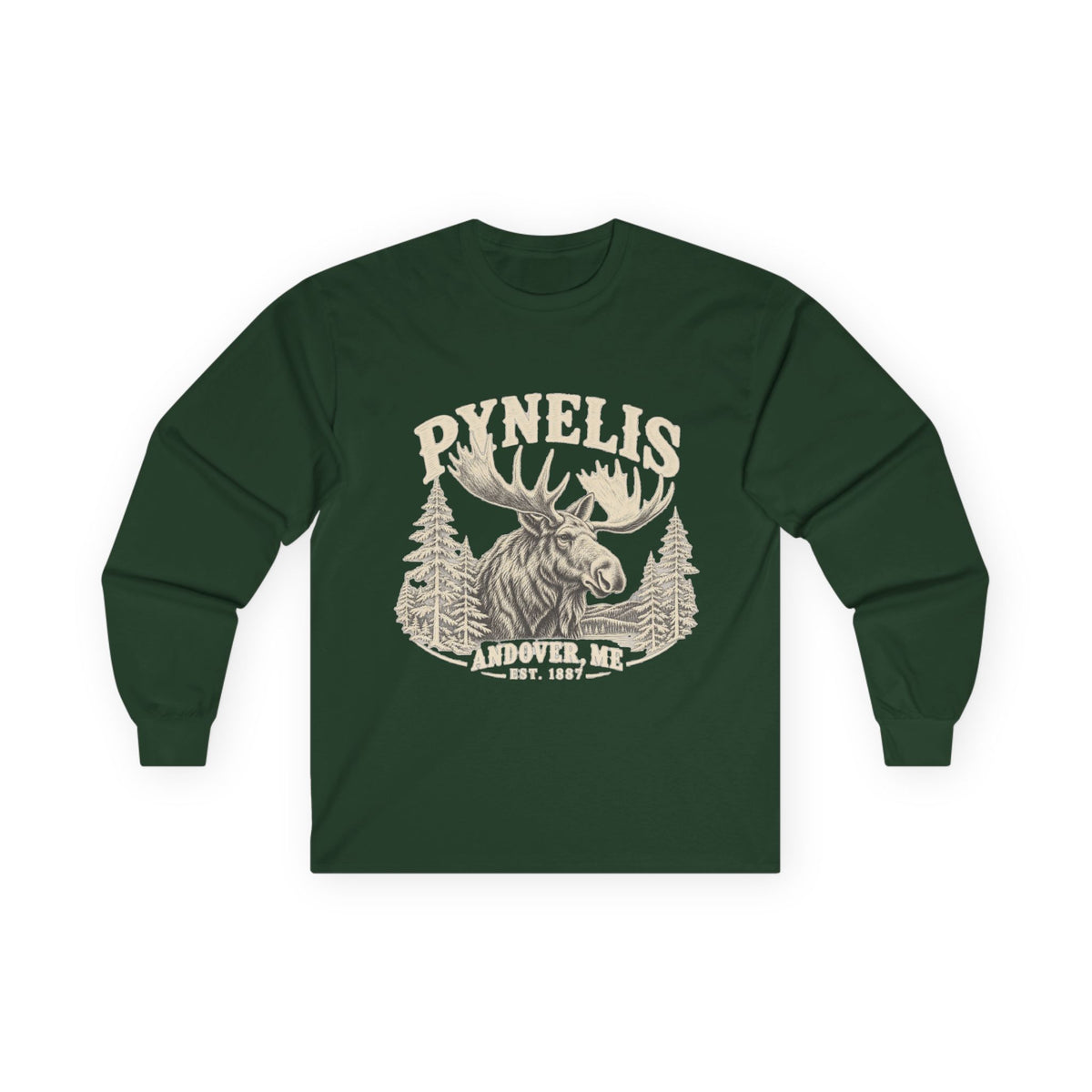 Moose Wilderness Long Sleeve Tee — Retro 'Explore' Outdoor Graphic