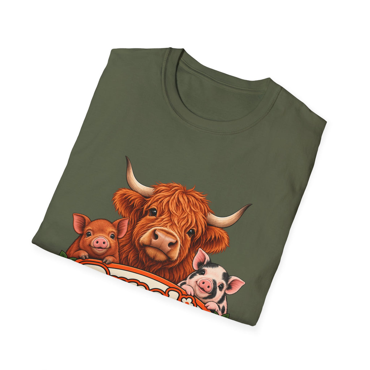 T-Shirt — 'Pynelis' Farm Animals Graphic Tee: Locally Grown, Slightly Unsurprised