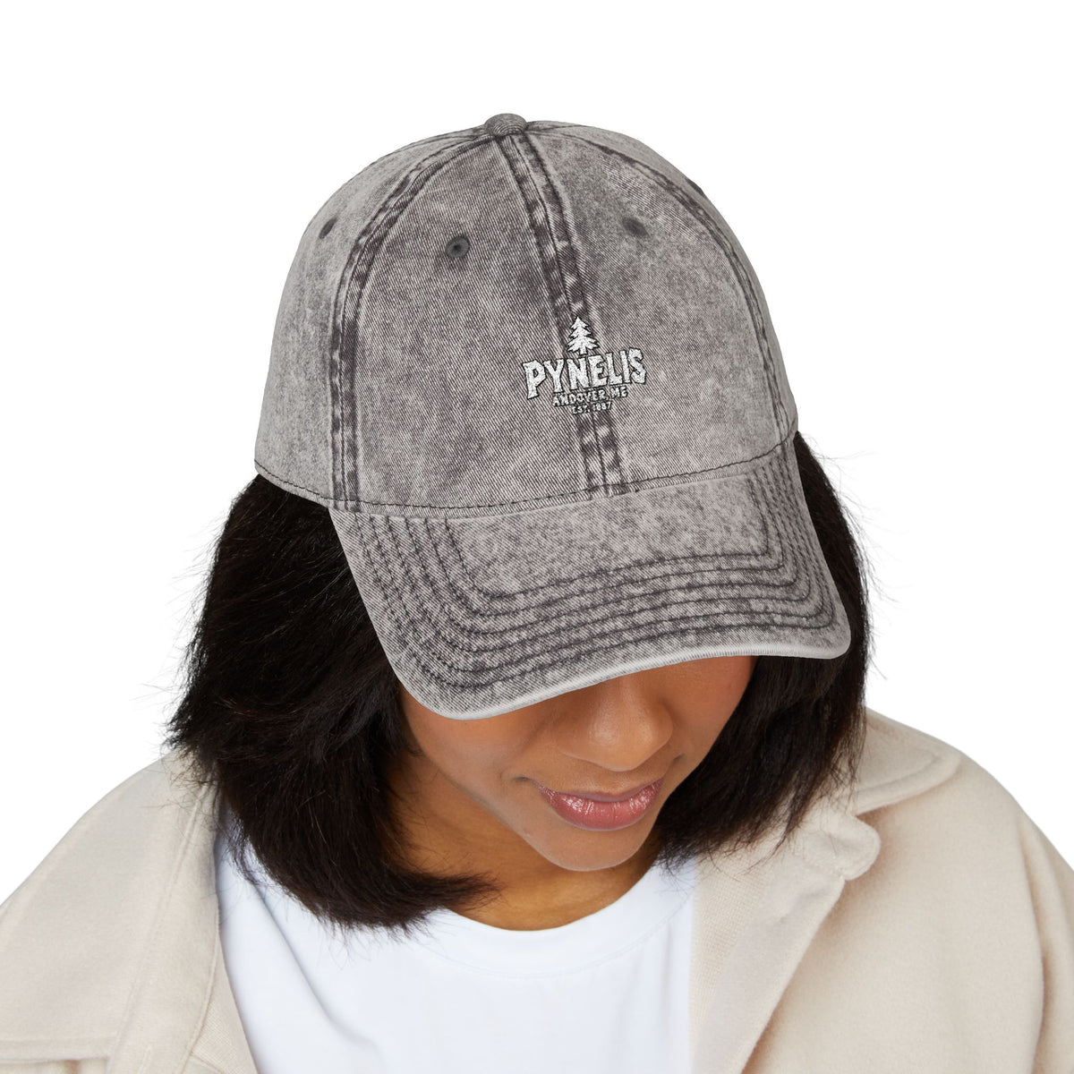 Pynelis Vintage Embroidered Baseball Cap — Retro Washed Cotton Hat