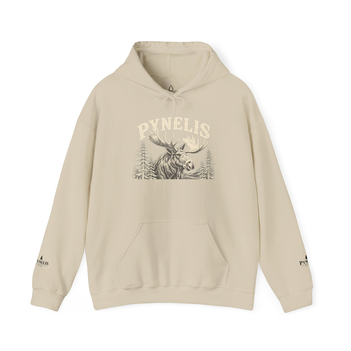 Moose Forest Hoodie — 'Pynelis' Vintage Woodland Pullover