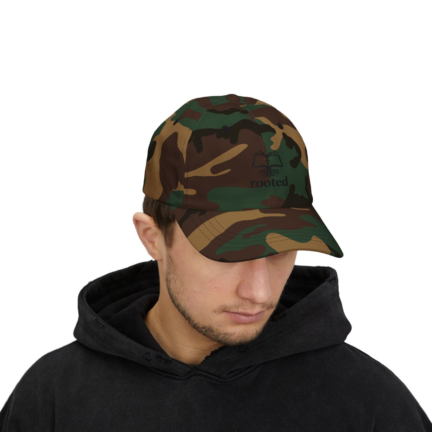 Rooted in Christ embroidered logo Classic Cap | Christian baseball hat