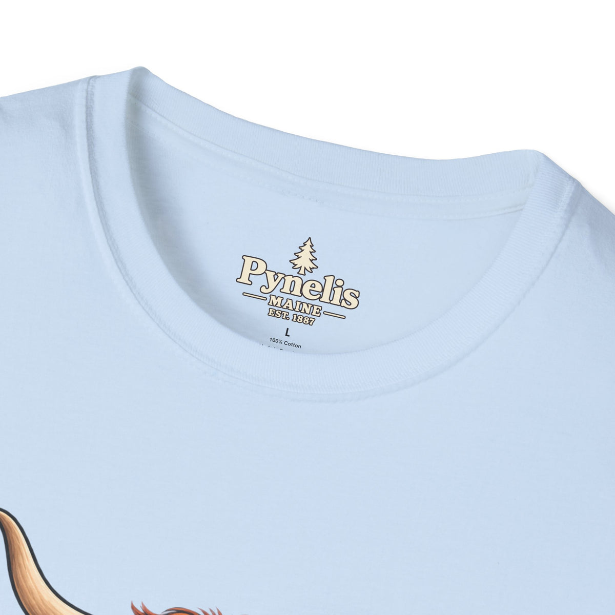 Farm Animal Graphic T-Shirt — "Pynelis" Highland Cow, Pig & Piglet Retro Design