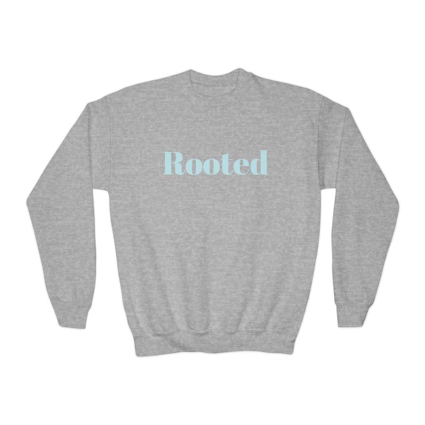 Rooted Youth Crewneck Sweatshirt – Soft Pastel Inspirational Kids Pullover