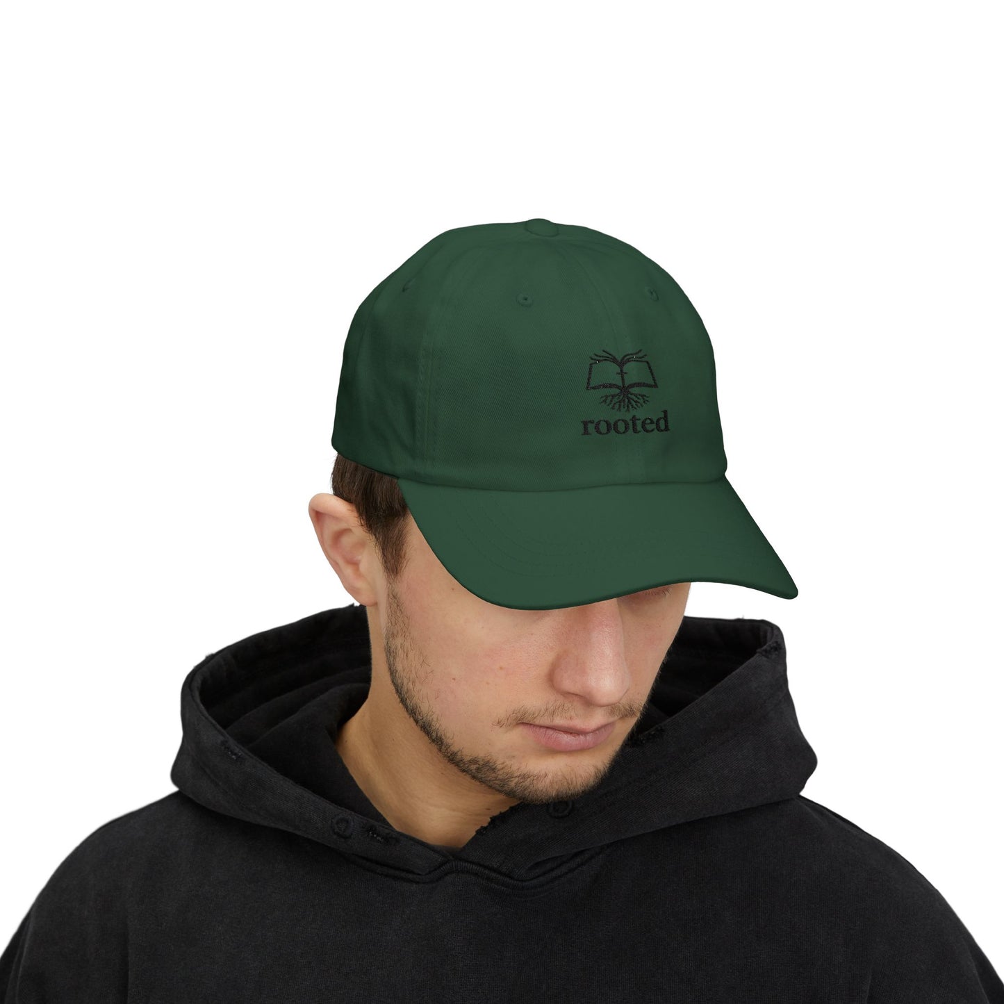 Rooted in Christ embroidered logo Classic Cap | Christian baseball hat