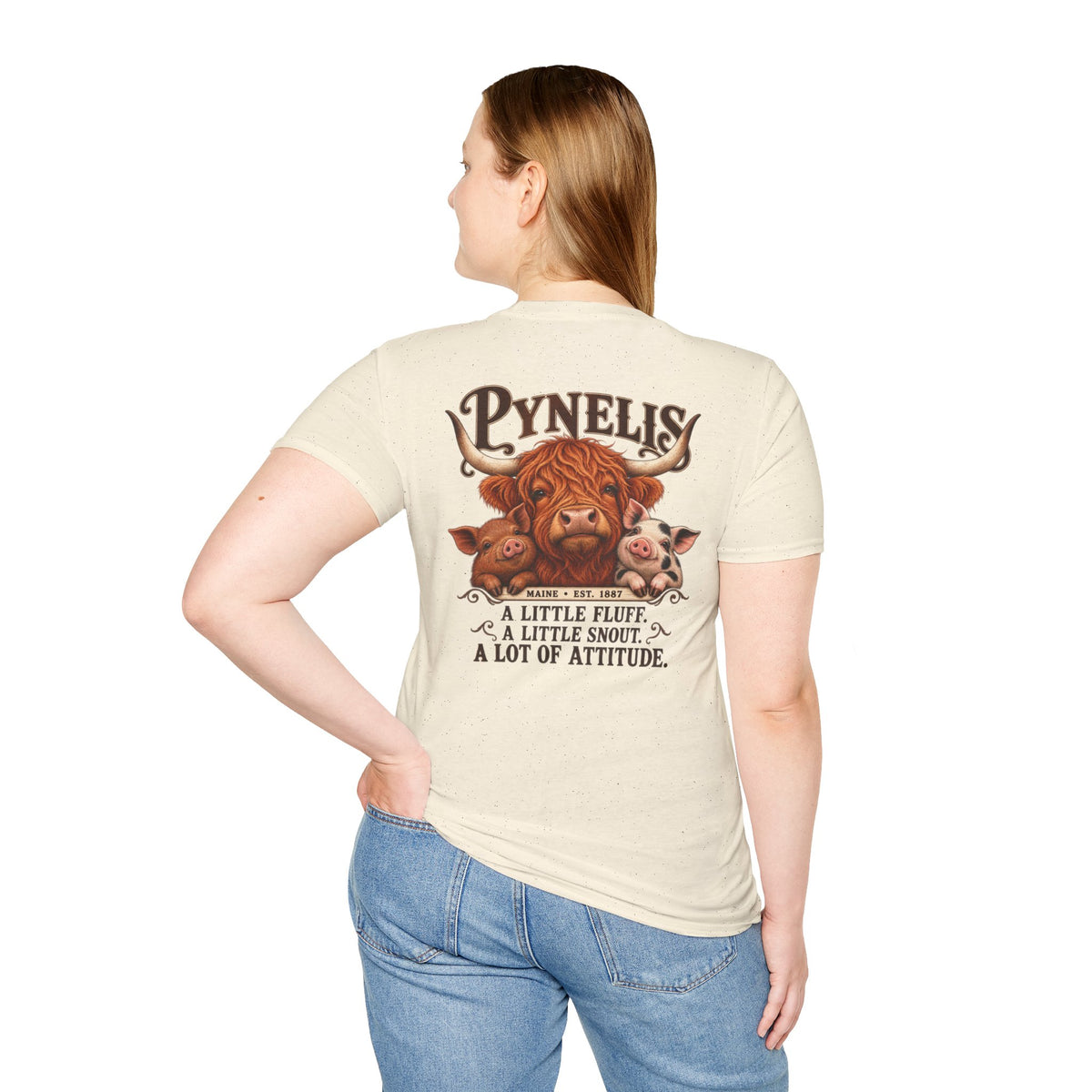 Pynelis Highland Cow Tee — “A Little Fluff, A Little Snout, A Lot of Attitude”