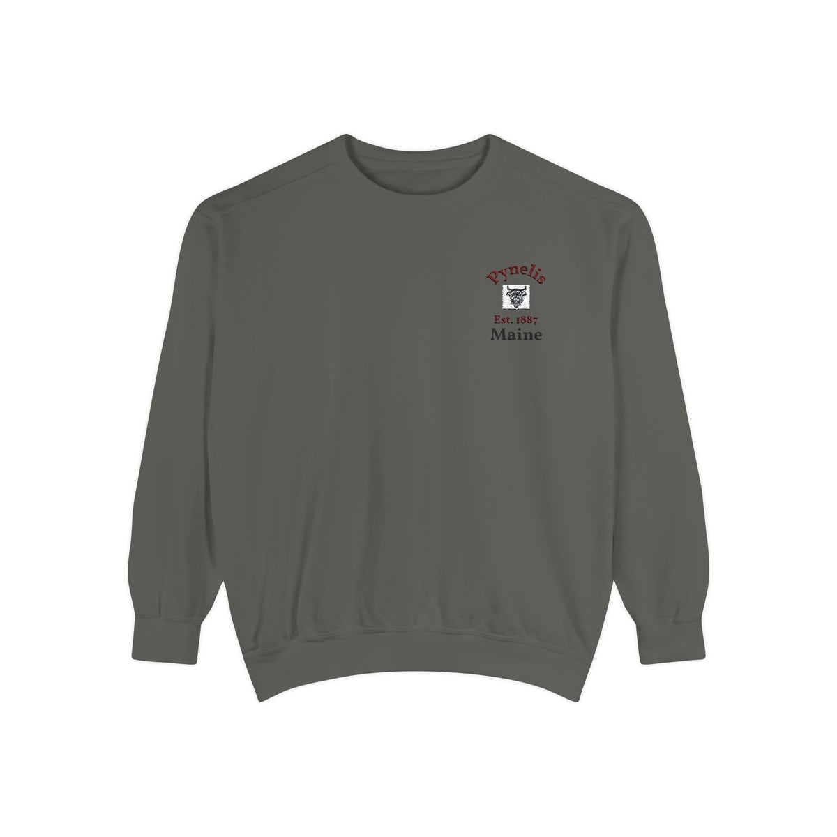 Crewneck Sweatshirt — Pynelis Maine Est 1887 Highland Graphic
