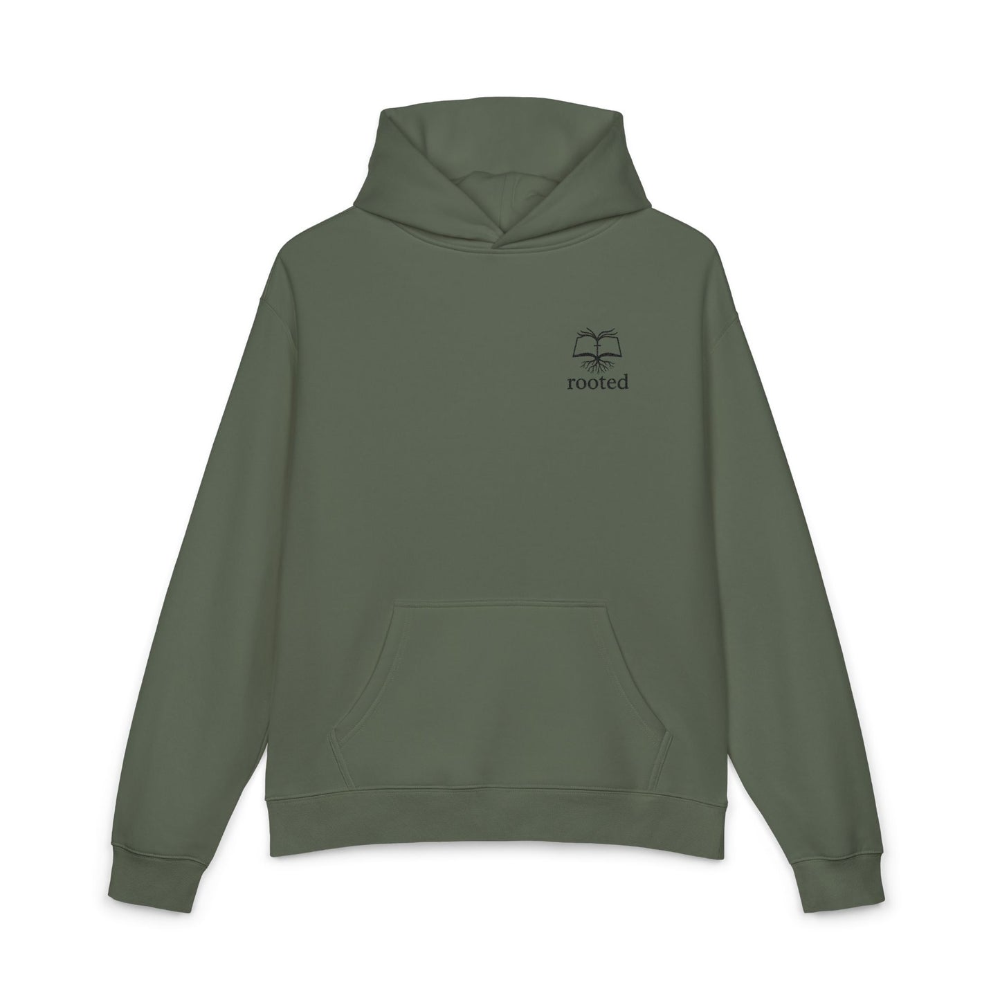 Rooted Minimal Hoodie — Small Tree Logo Casual Pullover