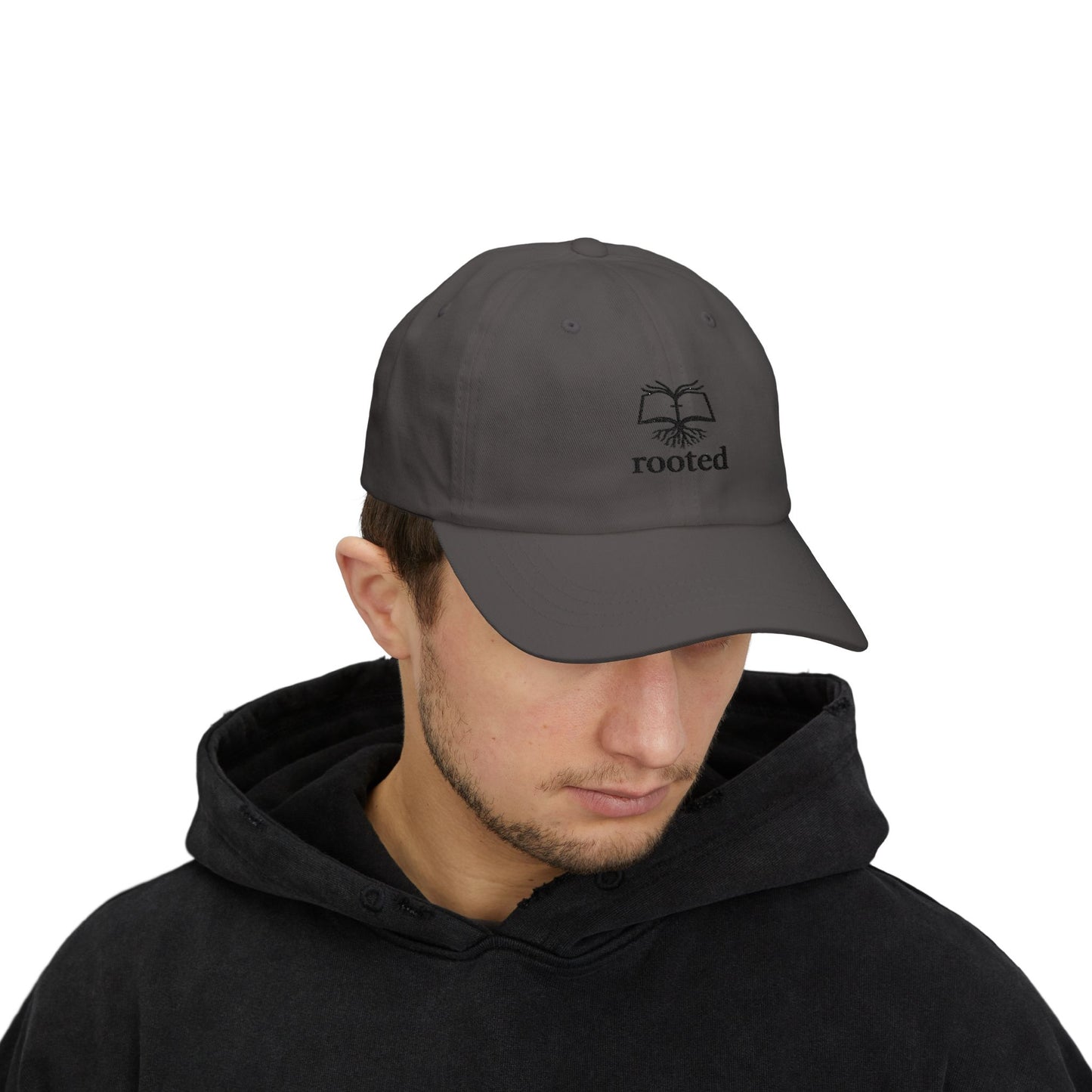 Rooted in Christ embroidered logo Classic Cap | Christian baseball hat