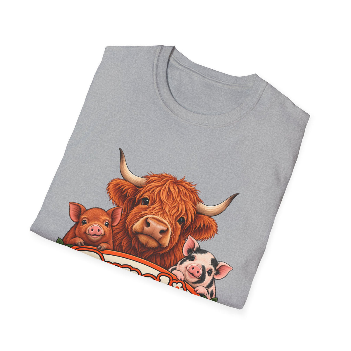 T-Shirt — 'Pynelis' Farm Animals Graphic Tee: Locally Grown, Slightly Unsurprised