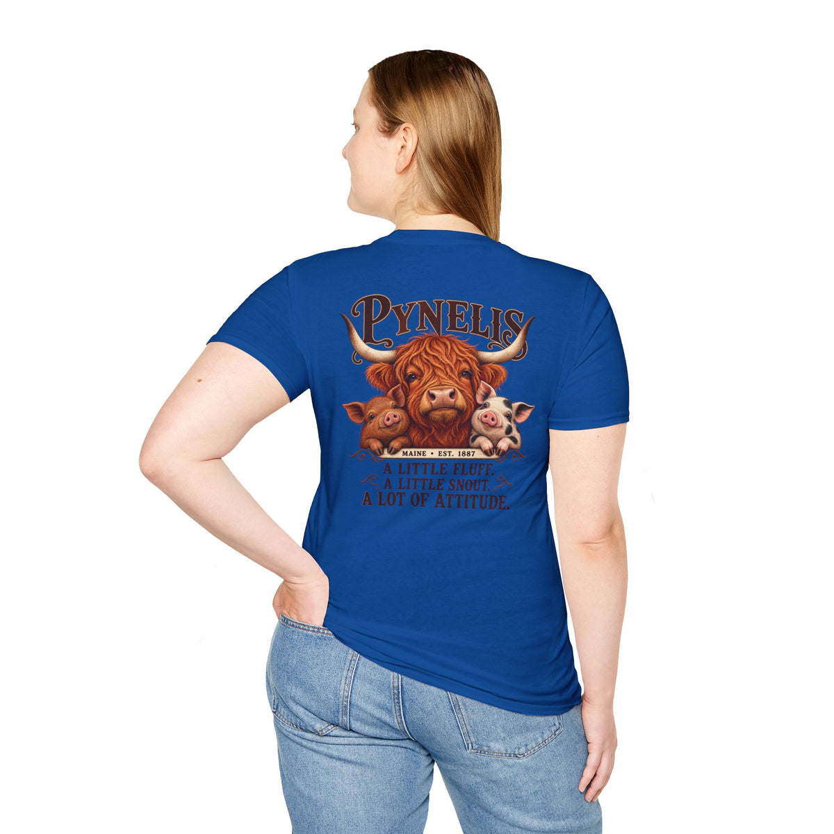 Pynelis Highland Cow Tee — “A Little Fluff, A Little Snout, A Lot of Attitude”