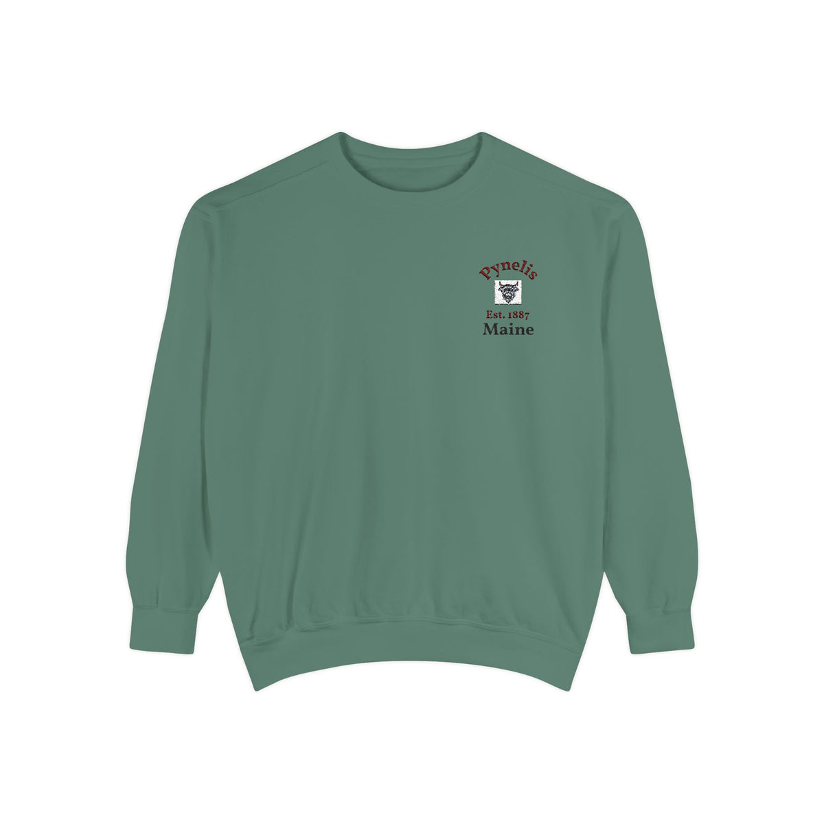 Crewneck Sweatshirt — Pynelis Maine Est 1887 Highland Graphic