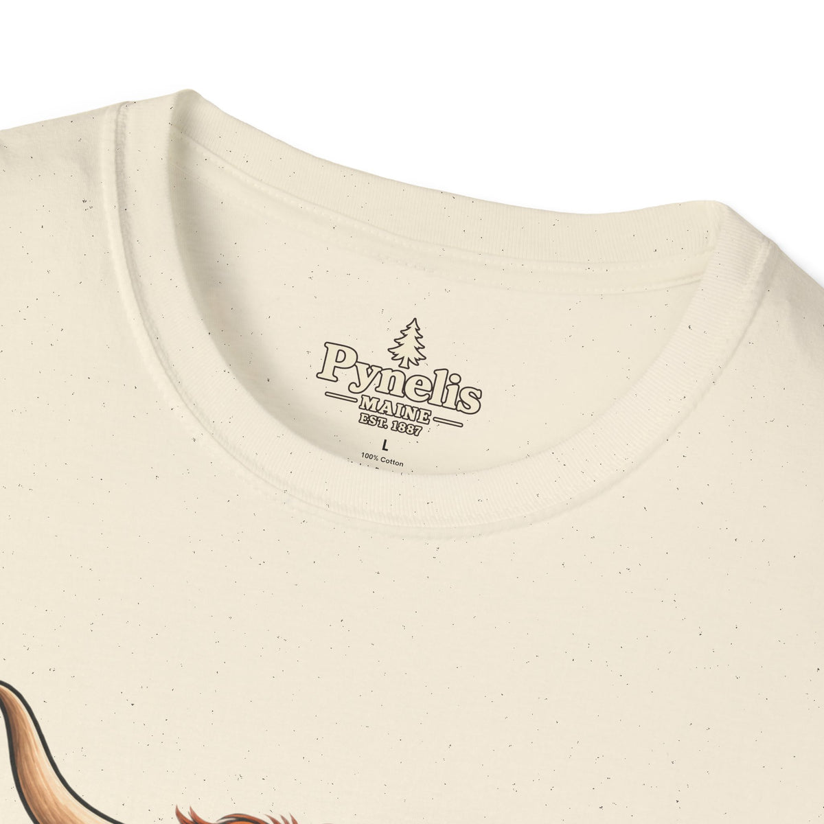 Farm Animal Graphic T-Shirt — "Pynelis" Highland Cow, Pig & Piglet Retro Design
