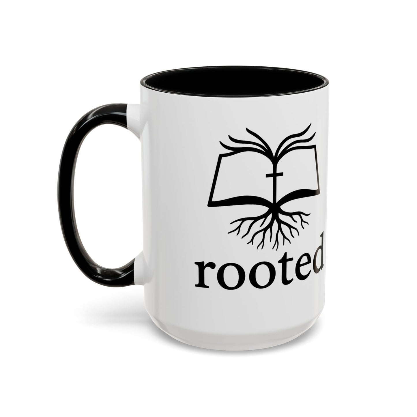 Rooted in Christ Accent Coffee Mug — 'Rooted' Logo (11/15 oz)