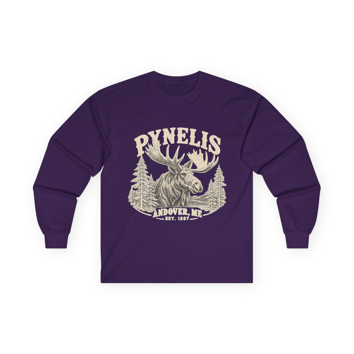 Moose Wilderness Long Sleeve Tee — Retro 'Explore' Outdoor Graphic