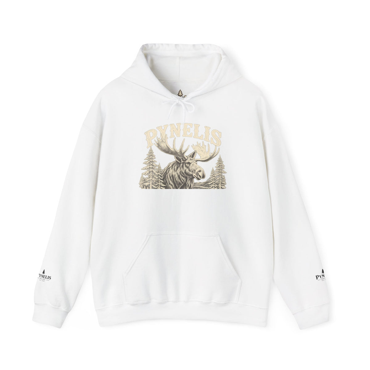 Moose Forest Hoodie — 'Pynelis' Vintage Woodland Pullover