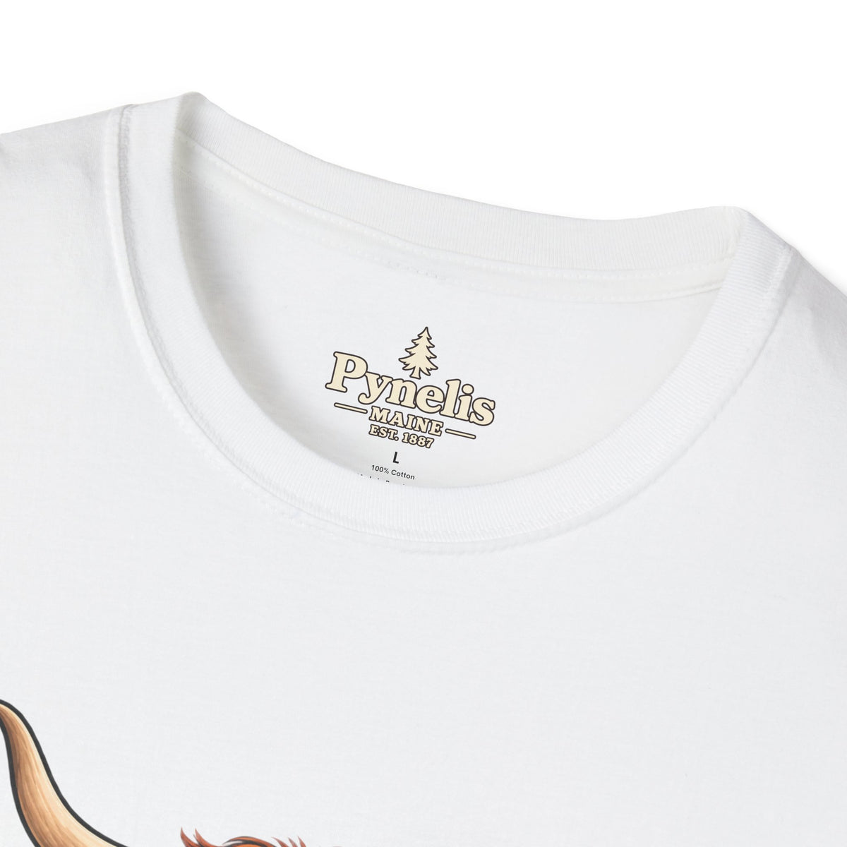 Farm Animal Graphic T-Shirt — "Pynelis" Highland Cow, Pig & Piglet Retro Design