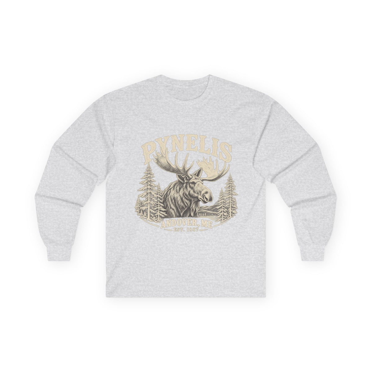 Moose Wilderness Long Sleeve Tee — Retro 'Explore' Outdoor Graphic