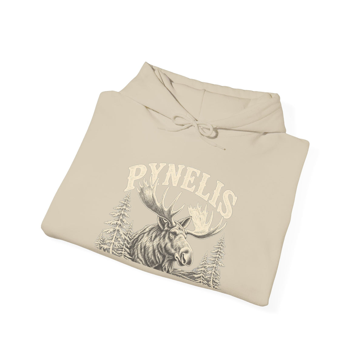 Moose Forest Hoodie — 'Pynelis' Vintage Woodland Pullover