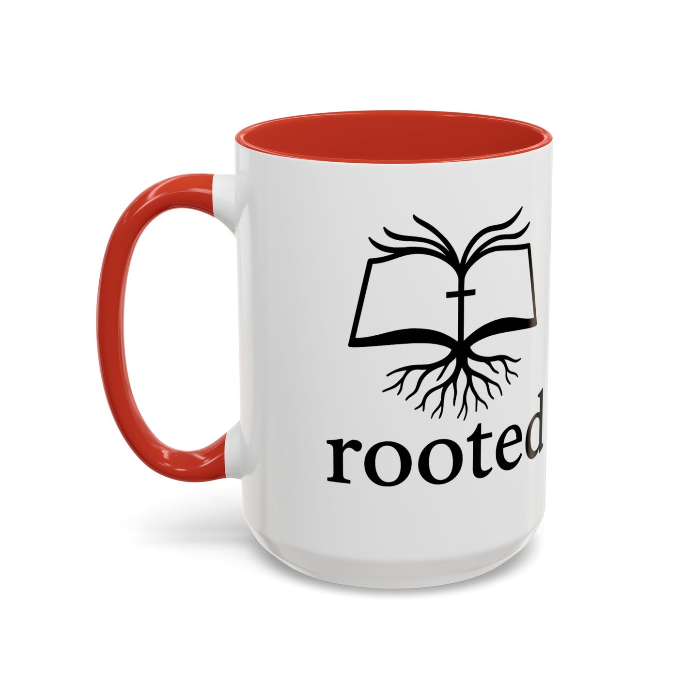Rooted in Christ Accent Coffee Mug — 'Rooted' Logo (11/15 oz)