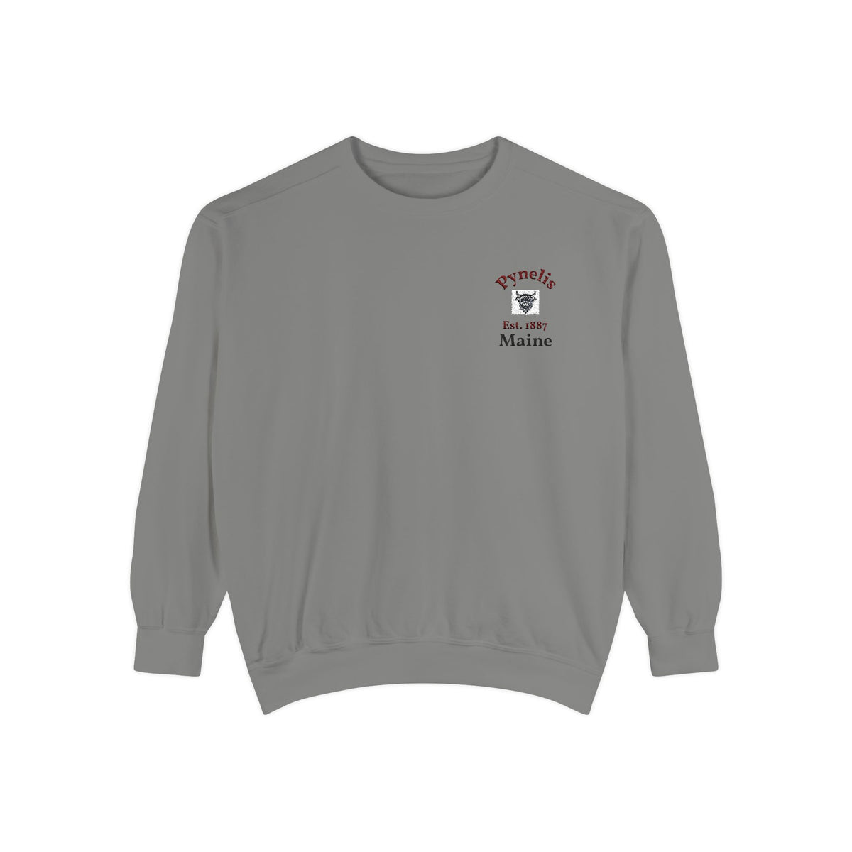 Crewneck Sweatshirt — Pynelis Maine Est 1887 Highland Graphic