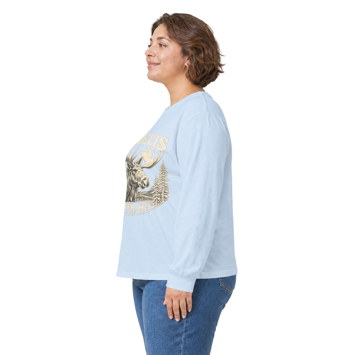 Moose Wilderness Long Sleeve Tee — Retro 'Explore' Outdoor Graphic