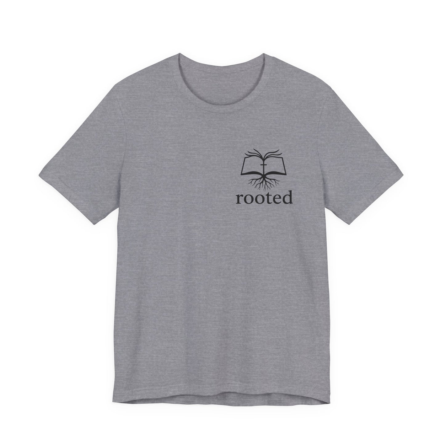 Rooted in Christ T-Shirt — "Rooted" Logo Christian Tee
